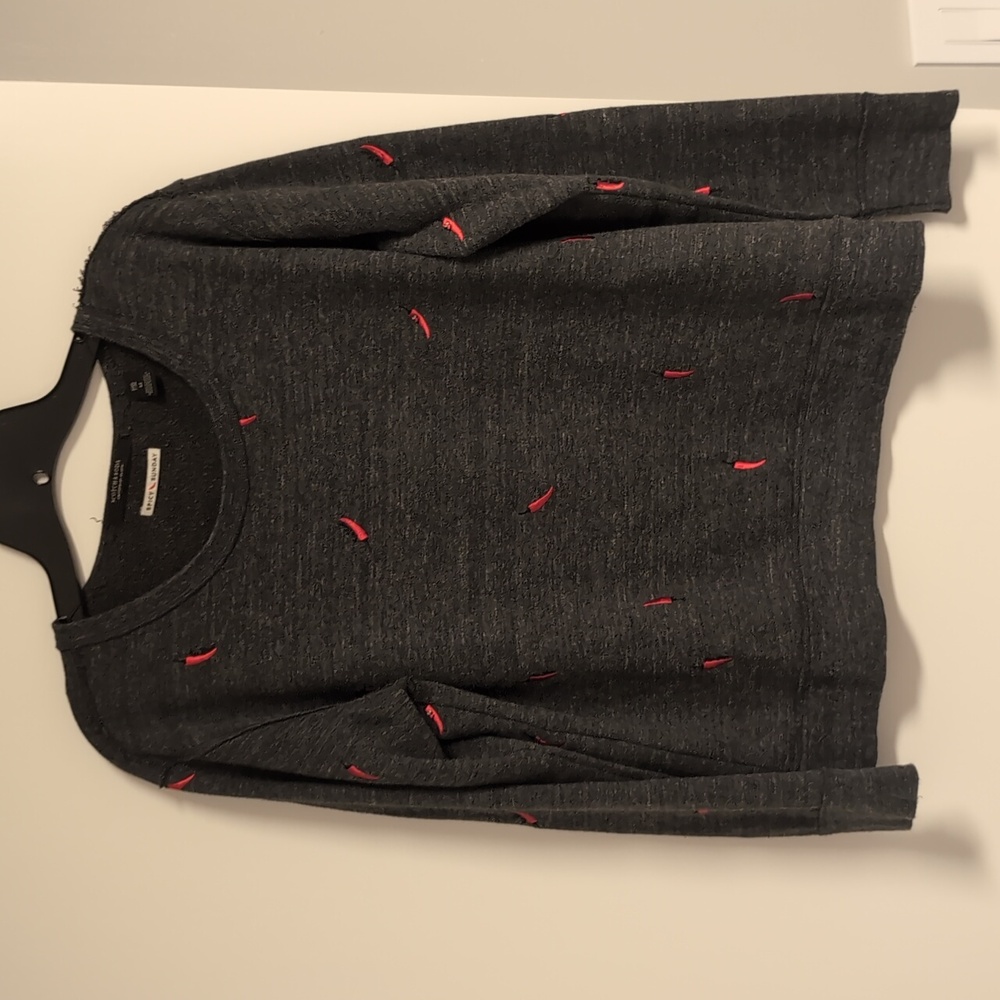 Scotch & Soda Charcoal Gray Sweatshirt with Red Chili Peppers